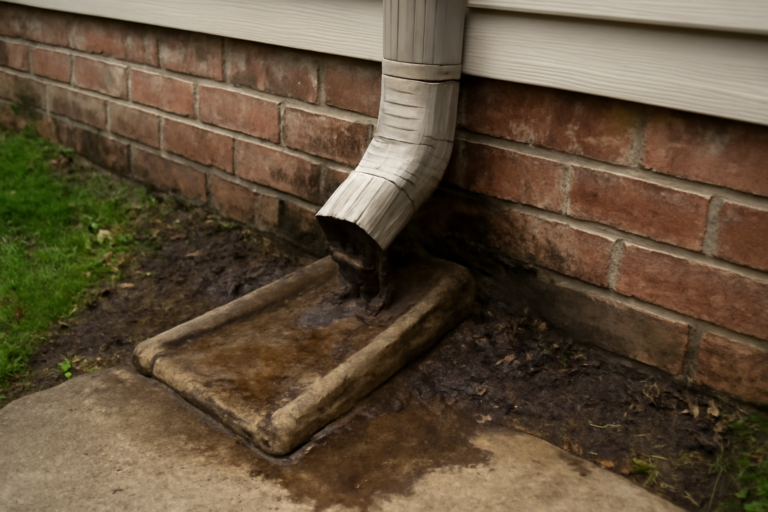 Downspout Failure Water Removal